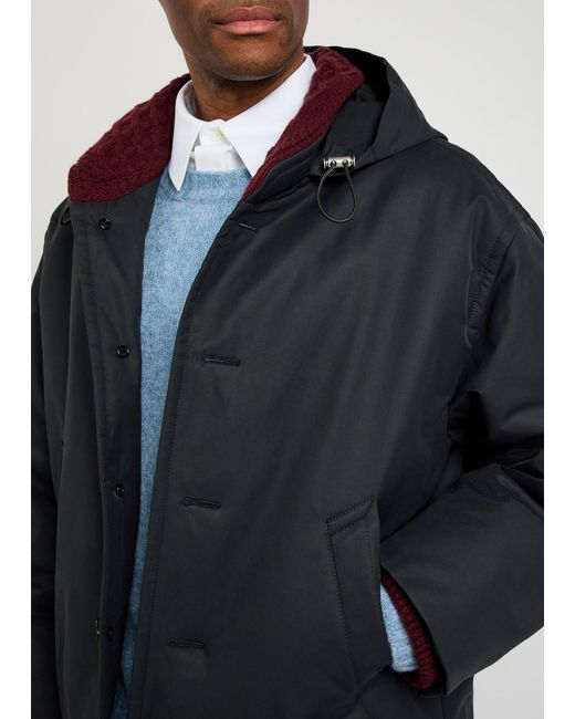 Loewe Black Hooded Padded Cotton-Blend Jacket for men