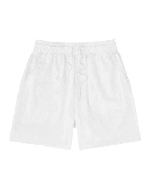 Les Deux White Otto Linen-Blend Shorts for men