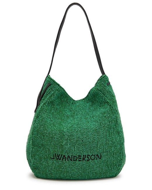 J.W. Anderson Green Small Beaded Bulb Shoulder Bag