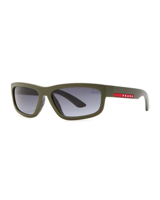 Prada Linea Rossa Green D-Frame Sunglasses