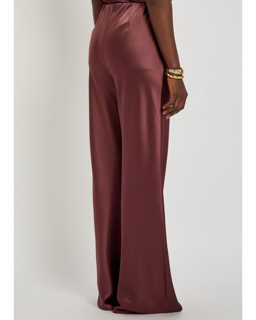 Shona Joy Purple Savanna Straight-Leg Satin Trousers