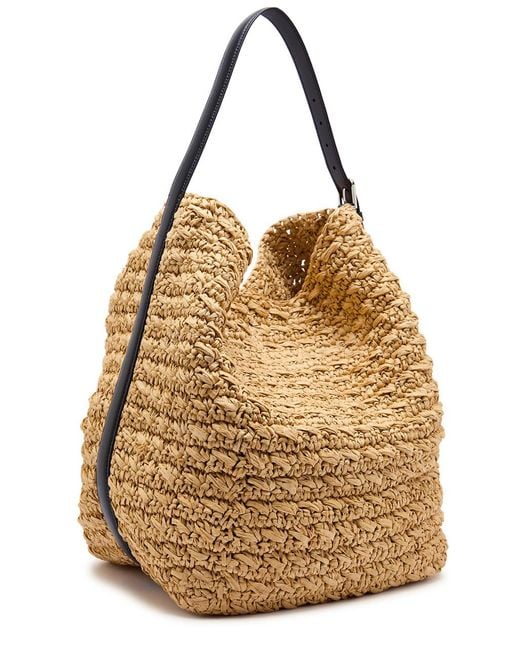 Totême Natural Leather And Raffia Tote Bag