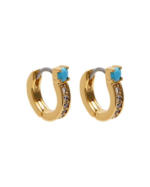 Kate Spade White Precious Delights Gold-plated Hoop Earrings