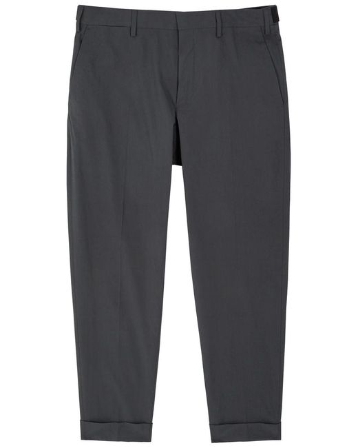 Dries Van Noten Gray Philip Slim-leg Cotton-blend Trousers for men