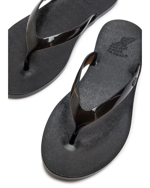 Ancient Greek Sandals Black Jelly Flip Flops
