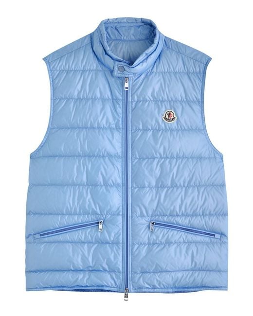 Moncler Blue Gui Quilted Shell Gilet for men