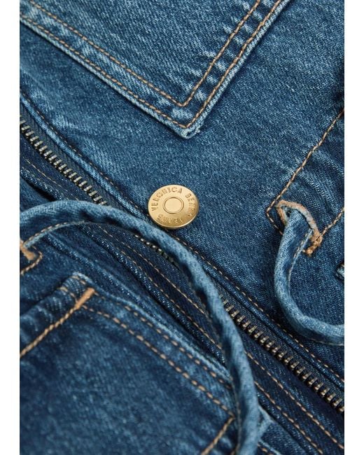 Veronica Beard Blue Truman Drawstring Denim Jacket