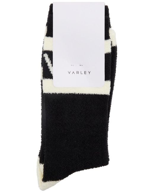 Varley Black Spencer Logo Terry Socks