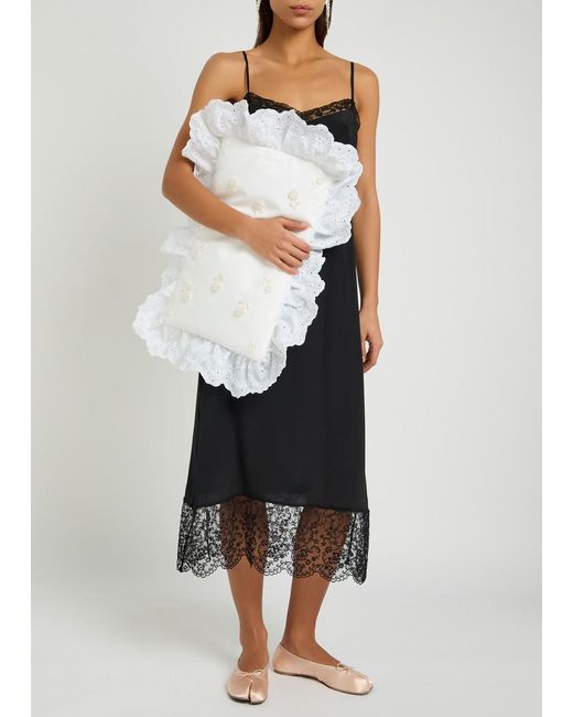Simone Rocha White Pillowcase Embroidered Padded Clutch