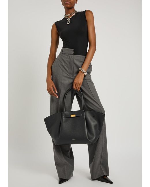 DeMellier London Black New York Grained Leather Tote