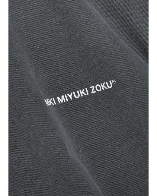 MKI Miyuki-Zoku Gray Uniform Logo-Print Cotton T-Shirt for men
