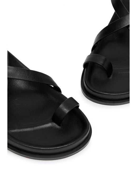 A.Emery Black Jalen Slim Leather Sandals
