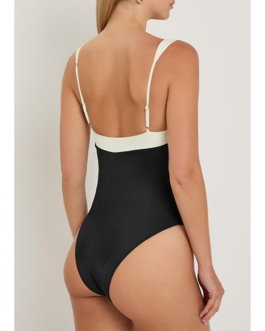 Away That Day Black Grenada Panelled Swimsuit