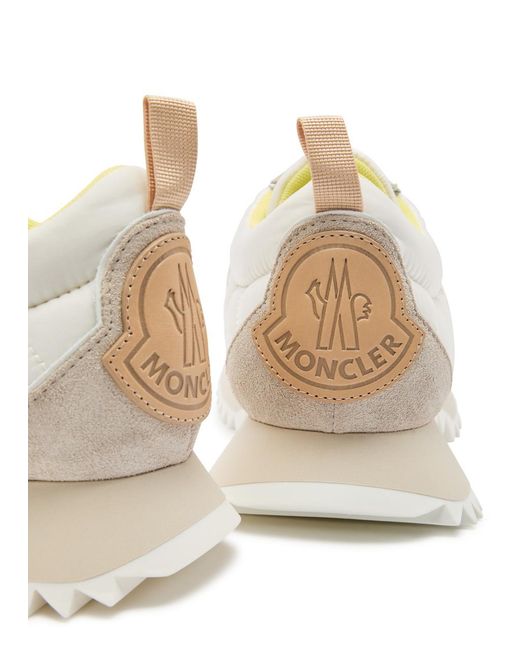 Moncler White Pacey Panelled Suede Sneakers for men