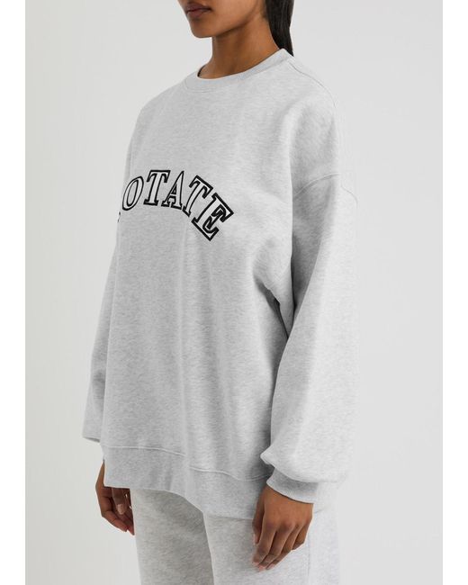 ROTATE SUNDAY Gray Logo-Embroidered Cotton Sweatshirt