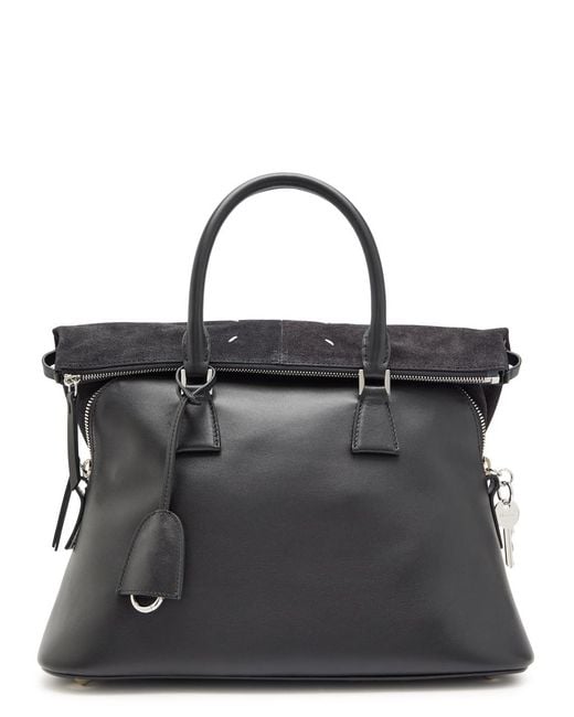 Maison Margiela Black 5Ac Soft Medium Leather Tote Bag