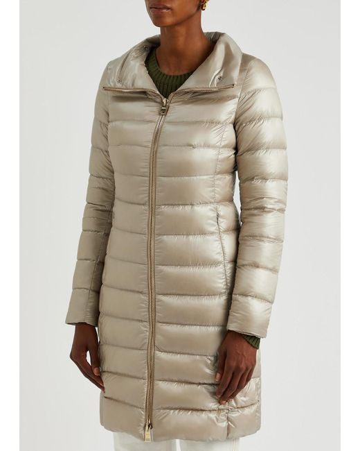 Herno Natural Quilted Faux Fur-trimmed Shell Jacket