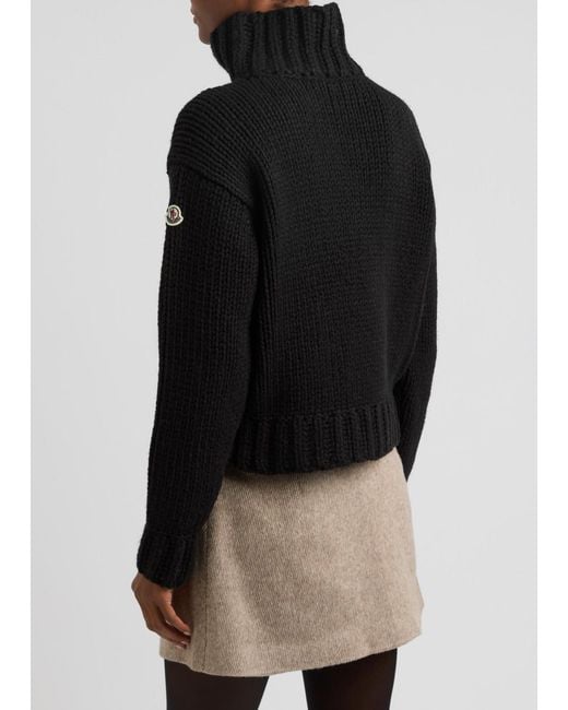Moncler Black Logo Wool-Blend Jumper