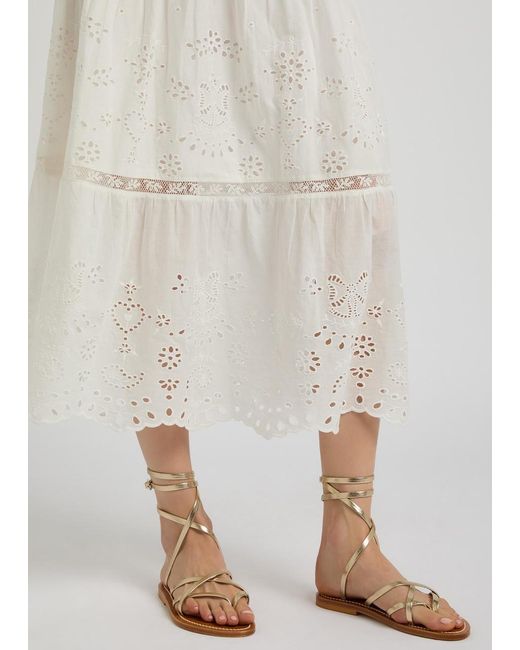 K. Jacques Natural Zenobie Cross-Over Metallic Leather Sandals