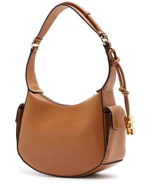 Ganni Brown Leather Shoulder Bag