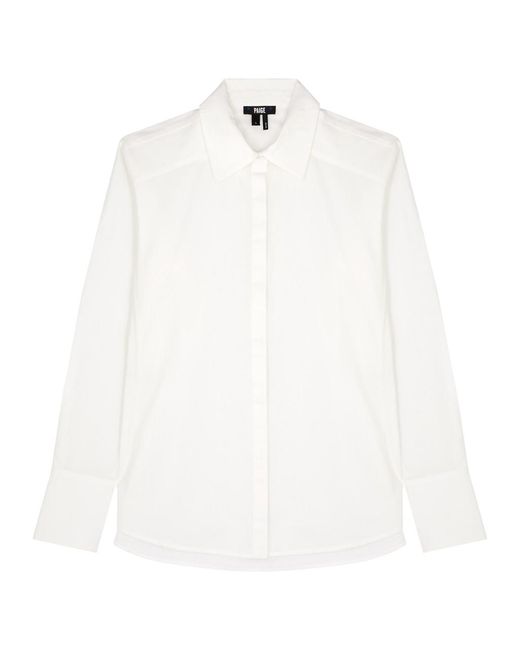 PAIGE White Clemence Cotton-Poplin Shirt