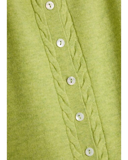 Damson Madder Green Voula Wool And Cashmere-Blend Cardigan