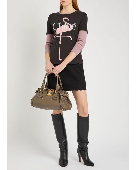 Chloé Metallic Paddington Medium Grained Leather Shoulder Bag