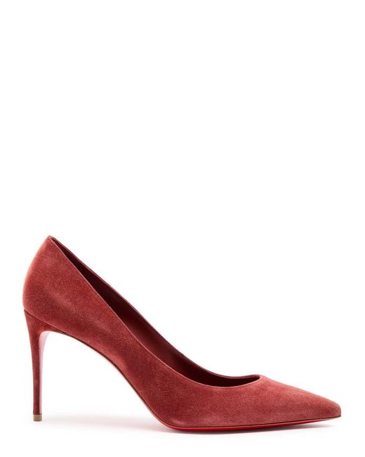 Christian Louboutin Red Kate 85 Suede Pumps