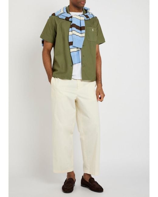 Polo Ralph Lauren Green Logo-Embroidered Cotton Shirt for men