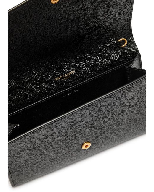 Saint Laurent Black Envelope Leather Pouch