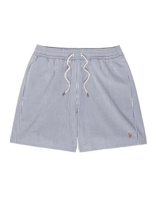 Polo Ralph Lauren Gray Traveller Striped Seersucker Swim Shorts for men