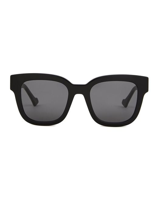 Gucci Black Square-Frame Sunglasses, Designer Sunglasses, Lenses
