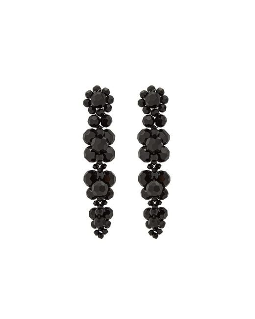 Simone Rocha Black Cluster Crystal-Embellished Drop Earrings
