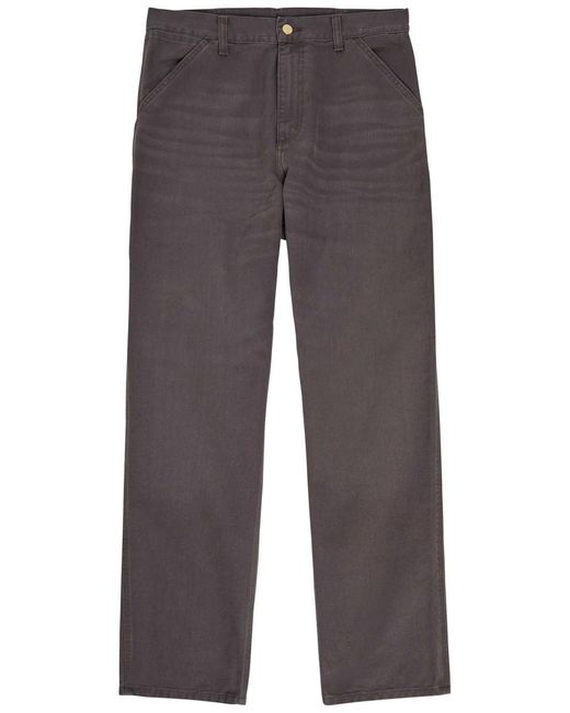 Carhartt Gray Straight-Leg Canvas Trousers for men