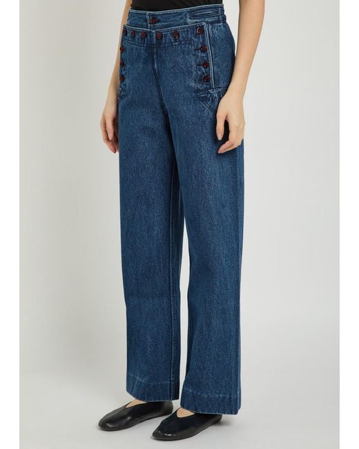 Bode Blue Sailor Wide-Leg Trousers