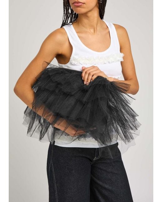 Simone Rocha Black Frilly Tutu Nylon Shoulder Bag