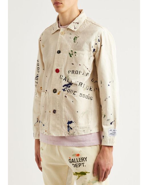 GALLERY DEPT. Natural Ep Paint-splattered Printed Cotton Jacket for men