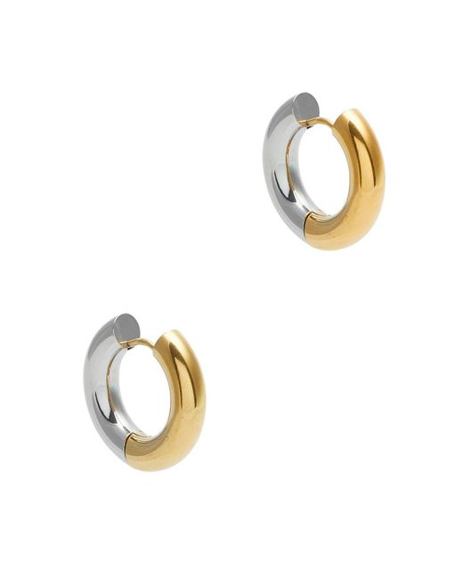 Fallon White Two-tone 18kt And Rhodium-plated Hoop Earrings