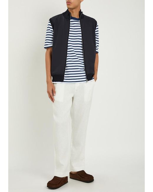 Raith Blue Davi Hybrid Panelled Stretch-Knit Gilet for men