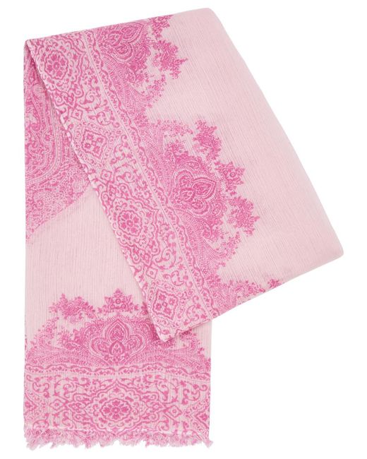 Denis Colomb Summer Shalimar Paisley Cashmere-blend Scarf in Pink | Lyst
