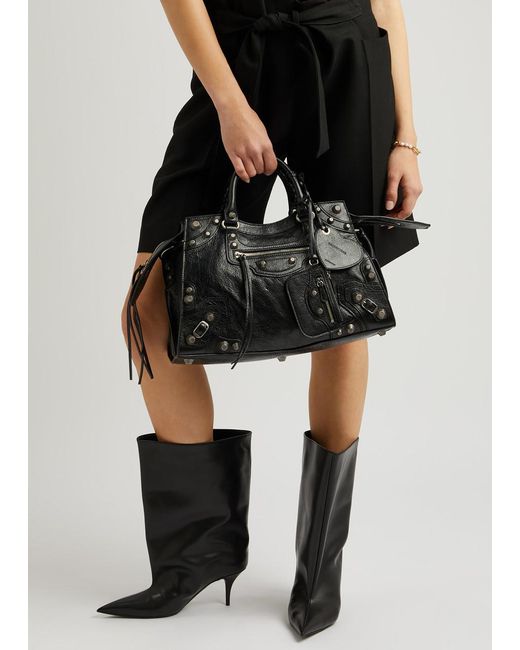 Balenciaga Black Neo Cagole City Leather Top Handle Bag