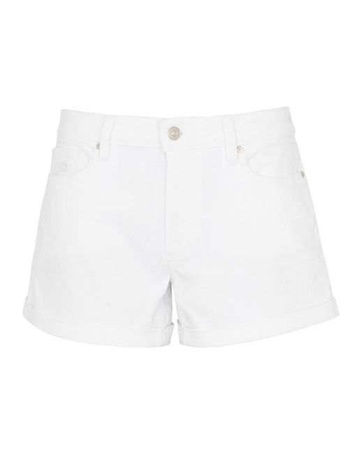PAIGE White Dylan Stretch-Denim Shorts