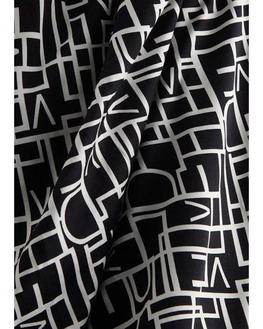 Diane von Furstenberg Black Hera Printed Jersey Wrap Dress