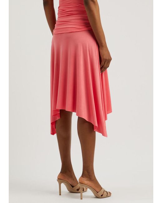 Siedres Pink Mimi Ruched Stretch-Jersey Skirt