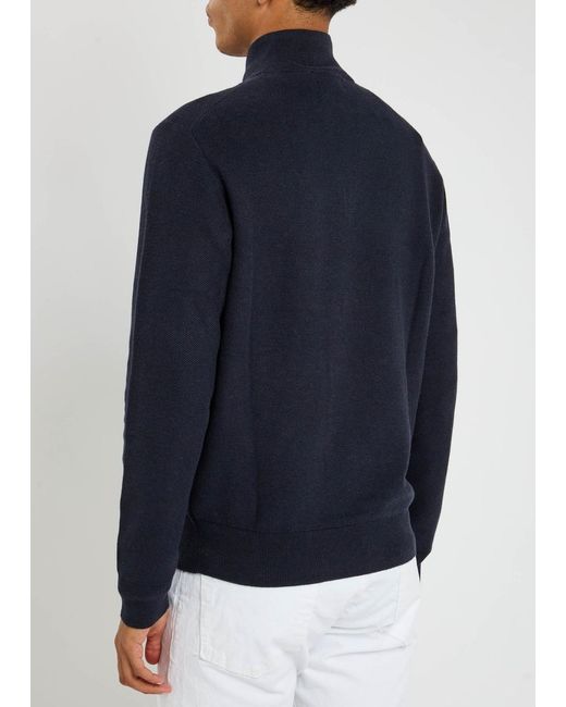 Polo Ralph Lauren Blue Half-Zip Cotton-Knit Jumper for men