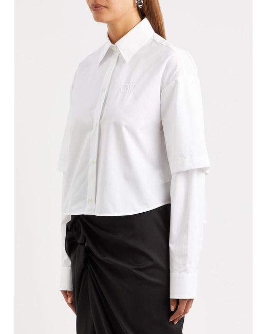 Off-White c/o Virgil Abloh White Off- Layered Cotton-poplin Shirt