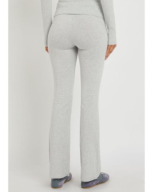 Skims Gray Foldover Stretch-Cotton Pants
