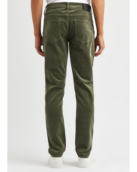 PAIGE Green Lennox Slim-leg Corduroy Jeans for men