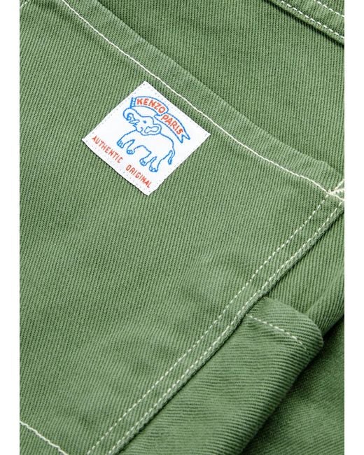 KENZO Green Carpenter Straight-Leg Cargo Jeans for men