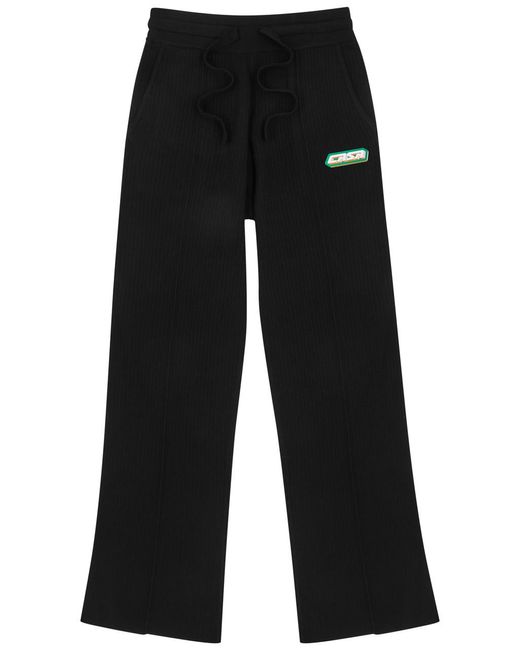 Casablancabrand Black Logo Ribbed Wool-blend Sweatpants for men